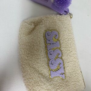 Sassy Cream and Purple Women's Accessory Pouch